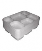 25 x Punjabi 6 Section White Disposable Thali Food Trays Plates For Indian Events